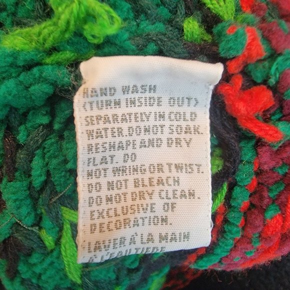 Vintage 1994 Christmas Wreath Ugly Sweater with Real Ornaments Size Medium - Picture 13 of 15